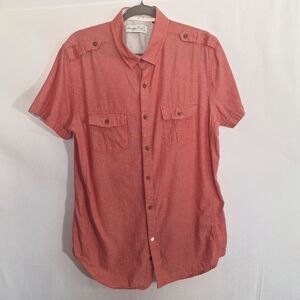 Sovereign Codes Short Sleeve Shirt Button Up Red Large Mens